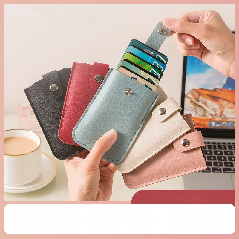 1Pcs PU Leather Card Holder Luxury Design Wallets Slim Compact Multiple Slots Organizer For Bank Cards Cash Women's Wallet Bag