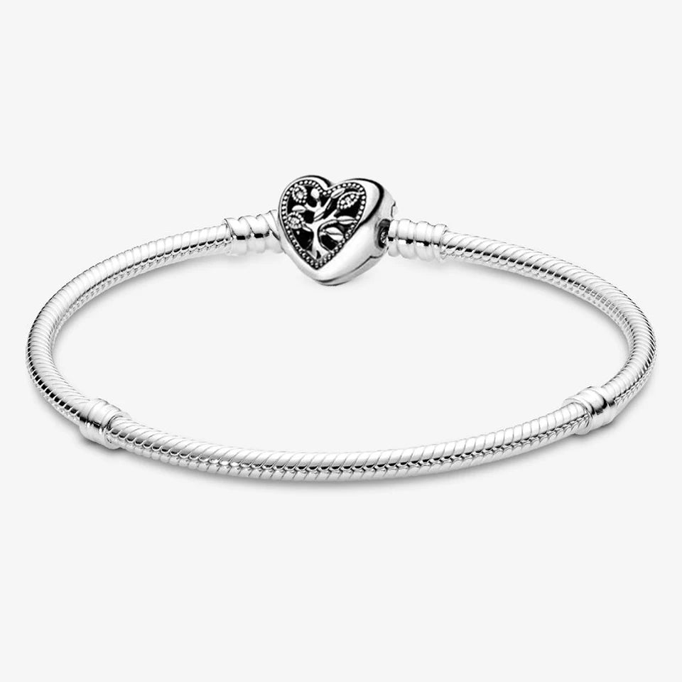 2026 New 925 Silver Heart Eternal Rose Plant Specimen ME Tennis Adjustable Blue Bow Bracelet DIY Exquisite Charm Jewelry Gift