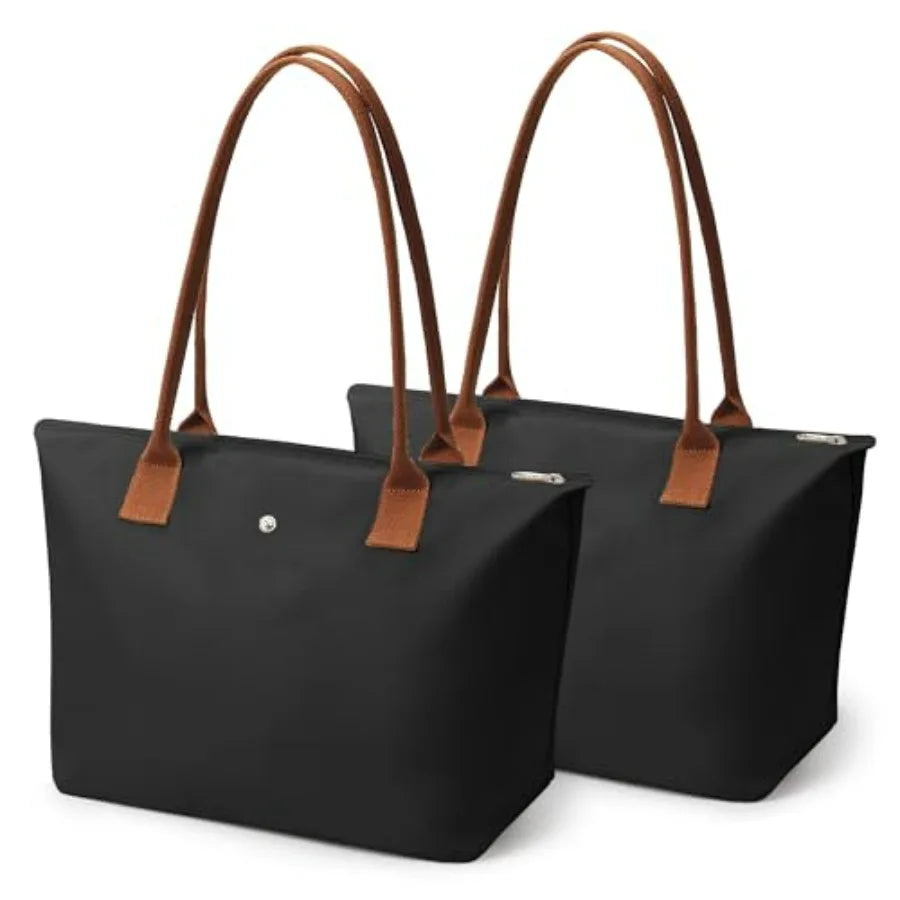 KALIDI Tote Bag for Women Nylon Top-Handle Purse, Large Capacity Shoulder Hobo handBag with Zipper Leisure Foldable Weekend