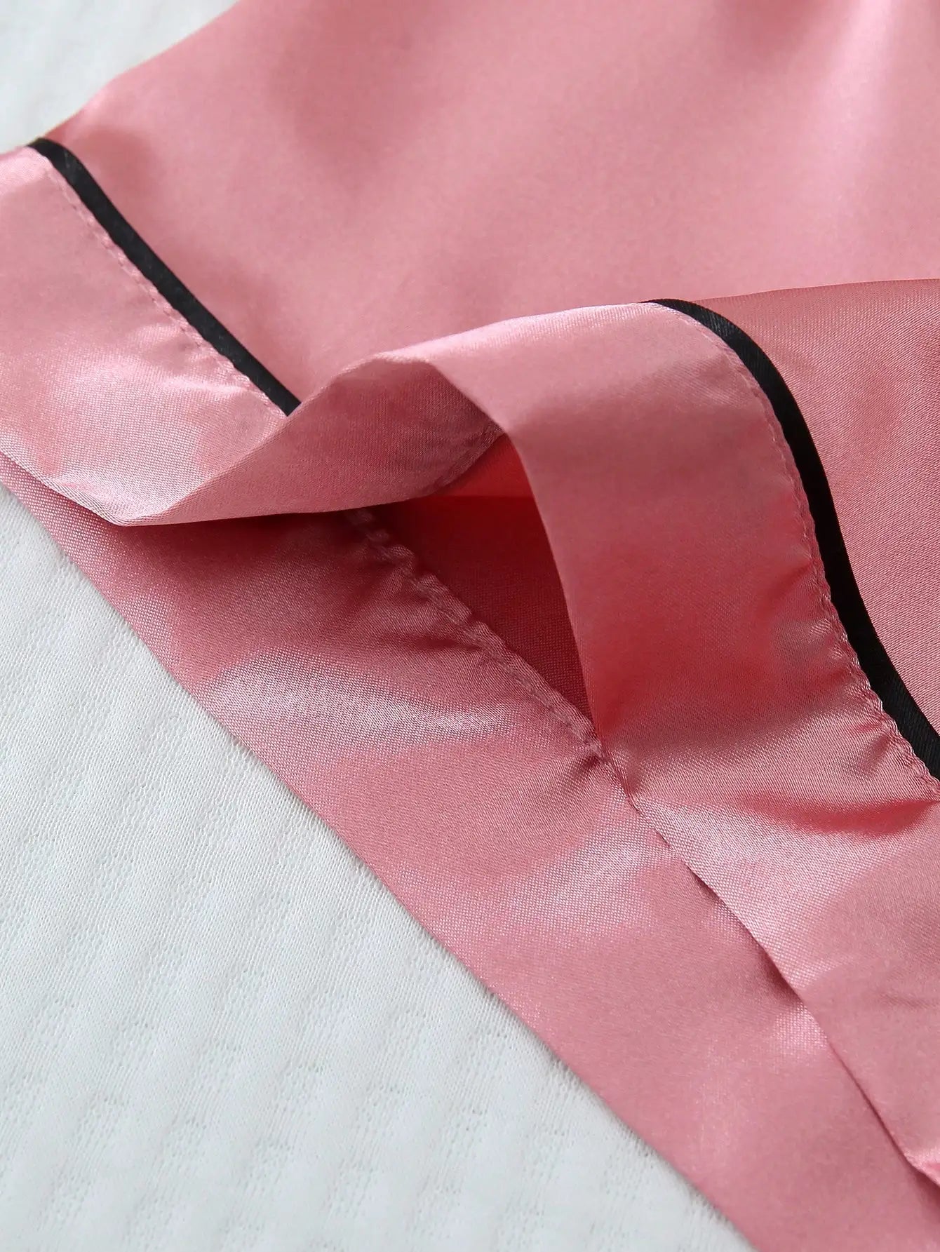 3-Piece Satin Pajama Set: Short Sleeve Button-Up Top & Bowknot Shorts for Women