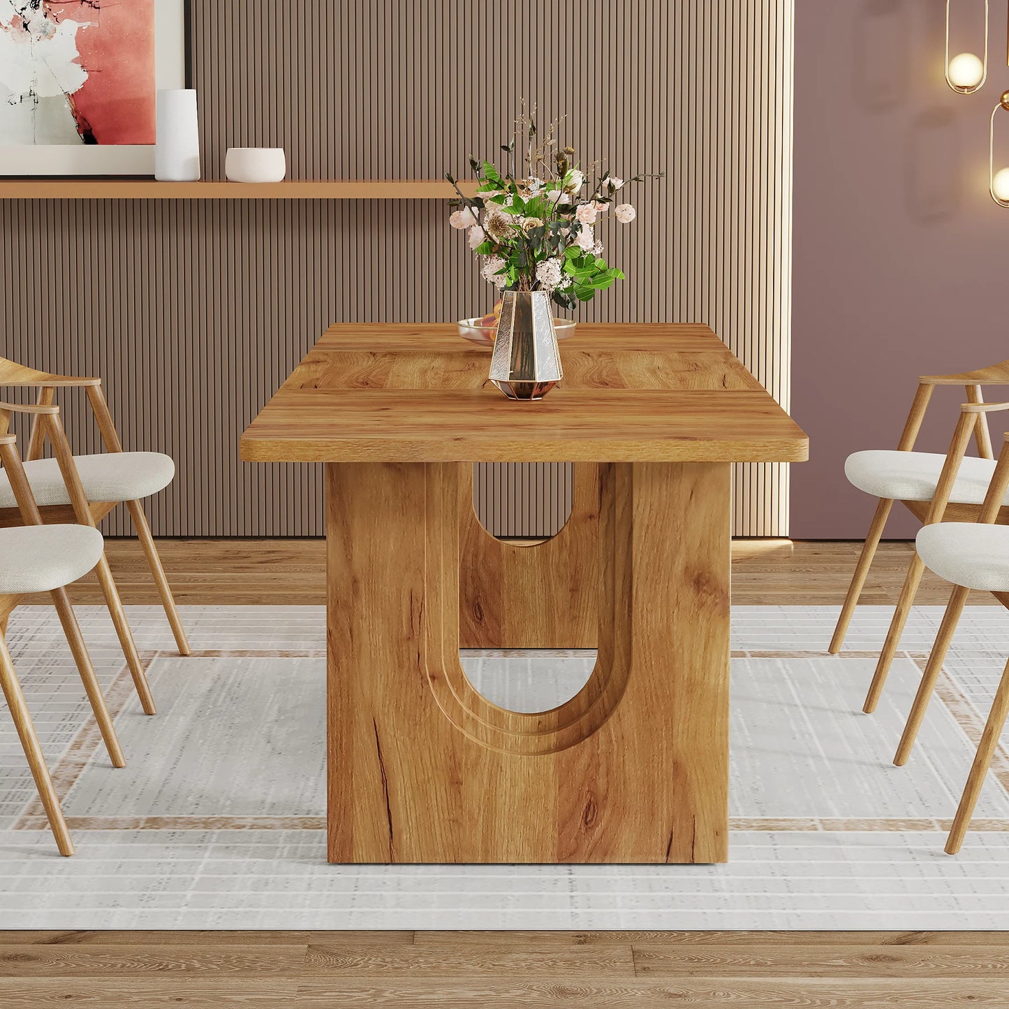 Tribesigns Modern Dining Table Durable For 6 To 8 People