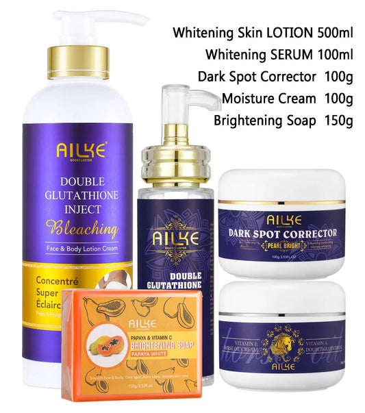 AILKE Glutathione 5in1 Skin Care Kit With Serum And Lotion