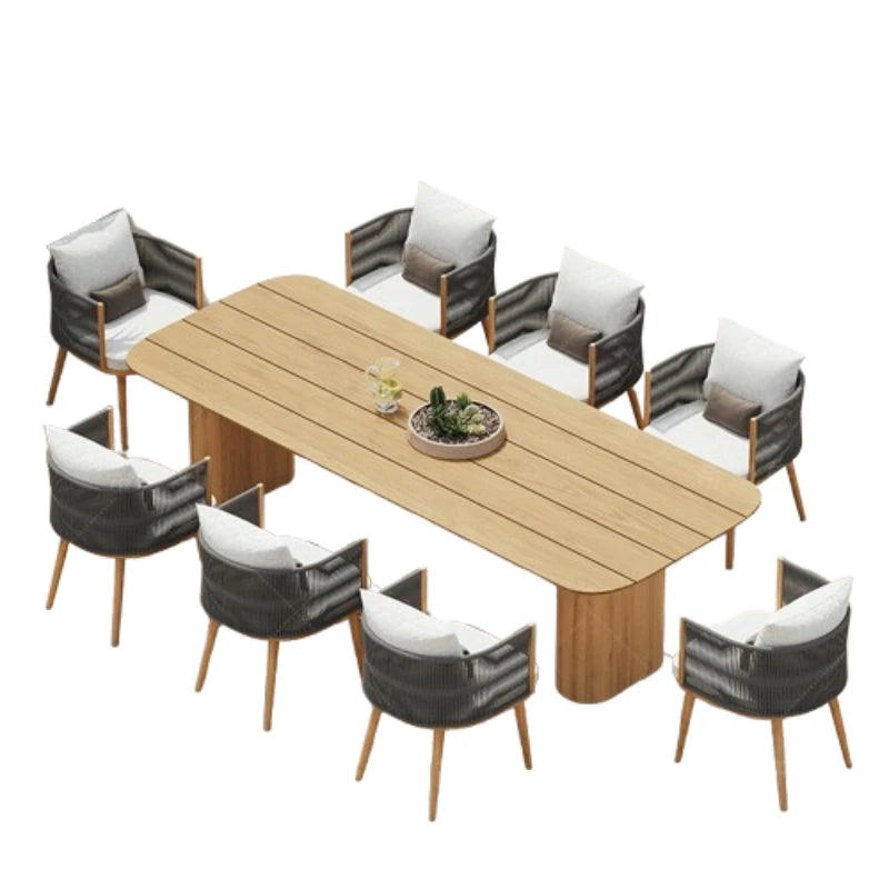 Designer Soild Wood Garden Sets Veranda Quality Lounge Waterproof Patio Set Table And Chairs Nordic Meble Ogrodowe Furniture