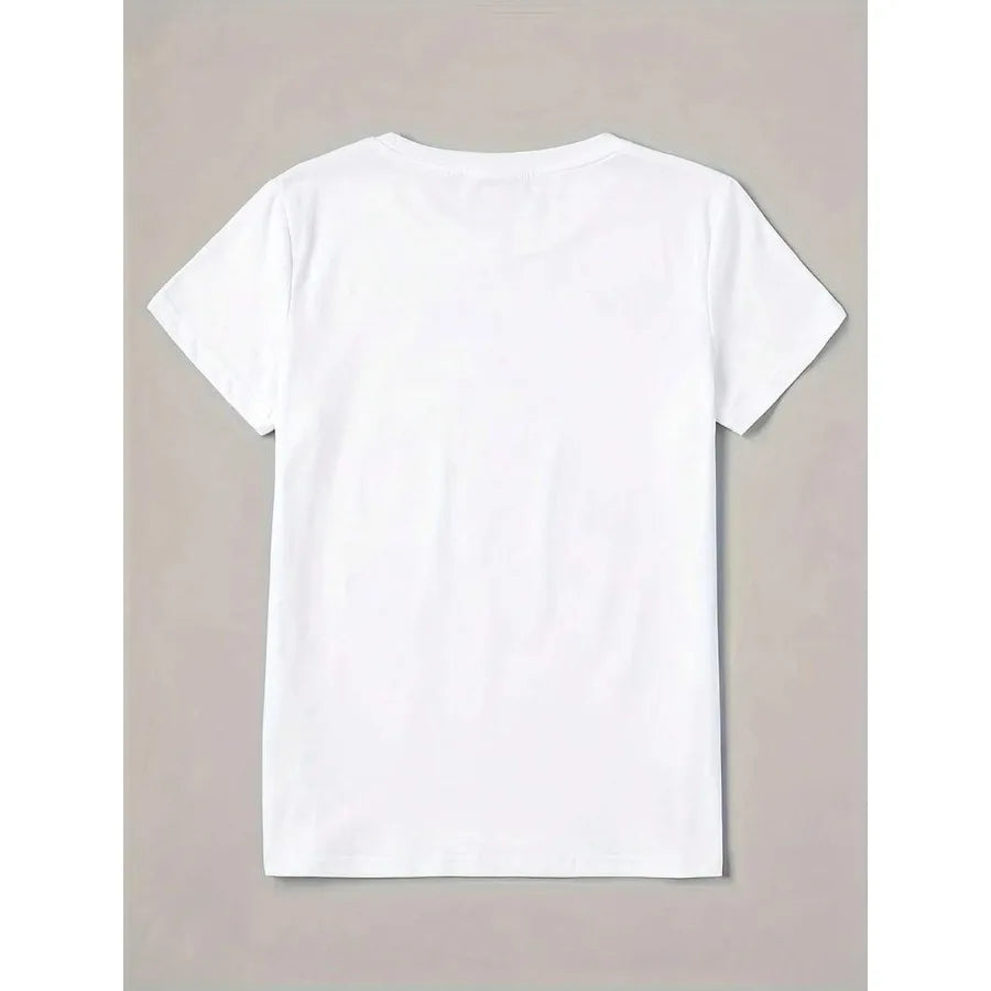 【New style】Plus Size European And Women Casual Multicolor Round Neck Short Sleeve Simple Fashion S Loose Print T-Shirt 0XL-5XL