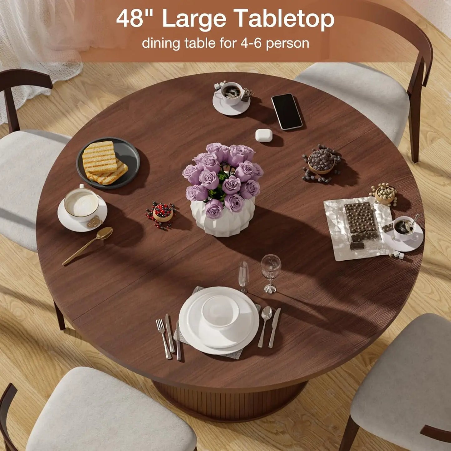 Round Dining Table for Kitchen and Dining Room Modern Design