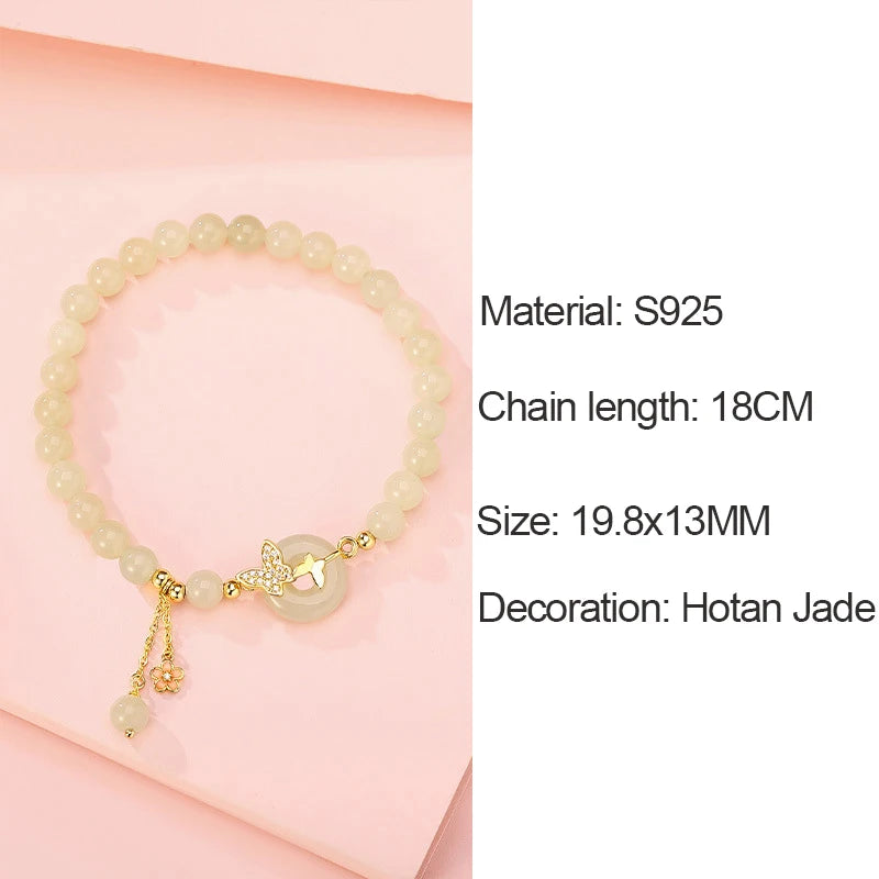 FORWELL Natural Hetian Jade Bracelet Women's Jadeite Green Real Fashion Accessory Gift Bead Dropshipping Jewelry
